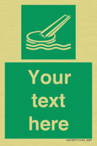 Custom sign safe condition Marine evacuation slide